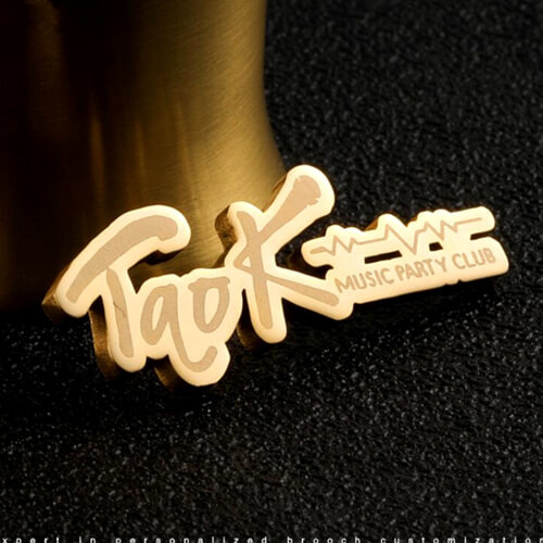 Personalized matte finish name pins vendors custom logo jewelry tags personalised brooches wholesale suppliers